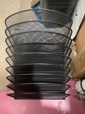 USED Safco 8 Compartment Wire Mesh File Organizer Matte Black- USED (AB)