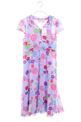 TALBOTS Kleid Print Pailletten 14 = 164 lila NEU