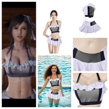 Final Fantasy VII Tifa Lockhart Cosplay White Bikini Swimsuit Halloween Costume