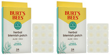 Burt's Bees Clear Balanced Herbal Blemish Patches 24 ct Skin Care 2 Pack