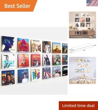 18 Pcs 12" Vinyl Record Wall Mount Shelves, Clear Acrylic Display