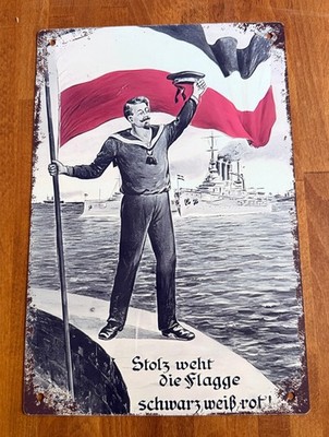 Blechschild Stolz weht die Flagge 30 x 20 cm Metallschild Retro (p42581)