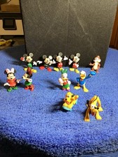 Vintage Disney Figurines Including Mickey Minnie Donald Daisy Pluto Chipmunk