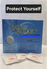 20 SANI TABLETS - PEDICURES -Eliminates bacteria, fungi, and viruses - Skin Safe