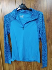Under Armour Shirt Cold Gear Long Sleeve Blue Half Zip Pullover Fitted XL