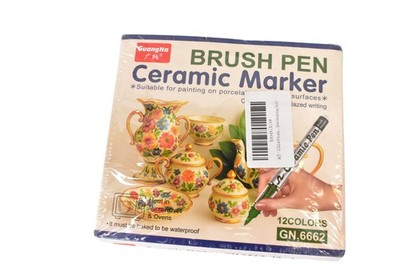 GuangNa Brush Pen Ceramic Marker 12 Colors GN.6662 Multicolor Art Craft Set