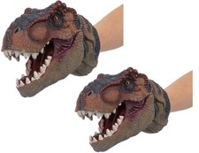 2 Pcs Dinosaur Hand Puppet Animal Head Set Toy Kids Dino Party