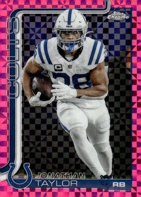 JONATHAN TAYLOR 2025 Topps Chrome Hot Pink X-Fractor #130 NFL Colts  ID:168726