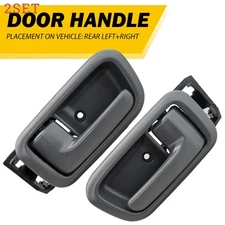 For 2000-2006 Toyota Tundra 4x Interior Door Handle & Bezel Rear LH & RH Gray