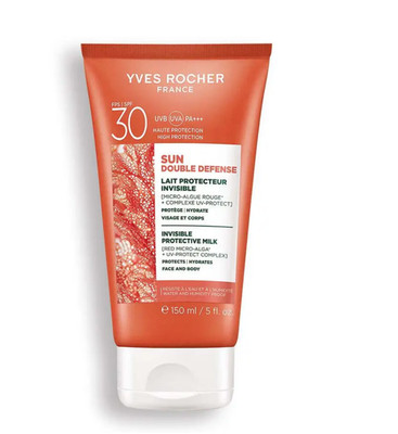 Yves Rocher Sun Double Defense 30 Moisturizing Face Body Lotion 150ml Light