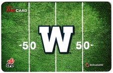 Tim Hortons Gift Card Winnipeg Blue Bombers CFL No Cash Value #4 RELOADABLE nh19