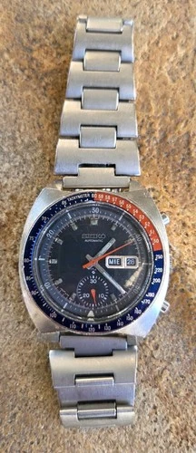 Vintage Seiko Automatic Chrograph Pepsi Pogue 6139-6009  Perfect for restoration
