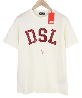 DIESEL T-Just-E35 Herren T-Shirt S weiß Stretch Baumwolle Crew *