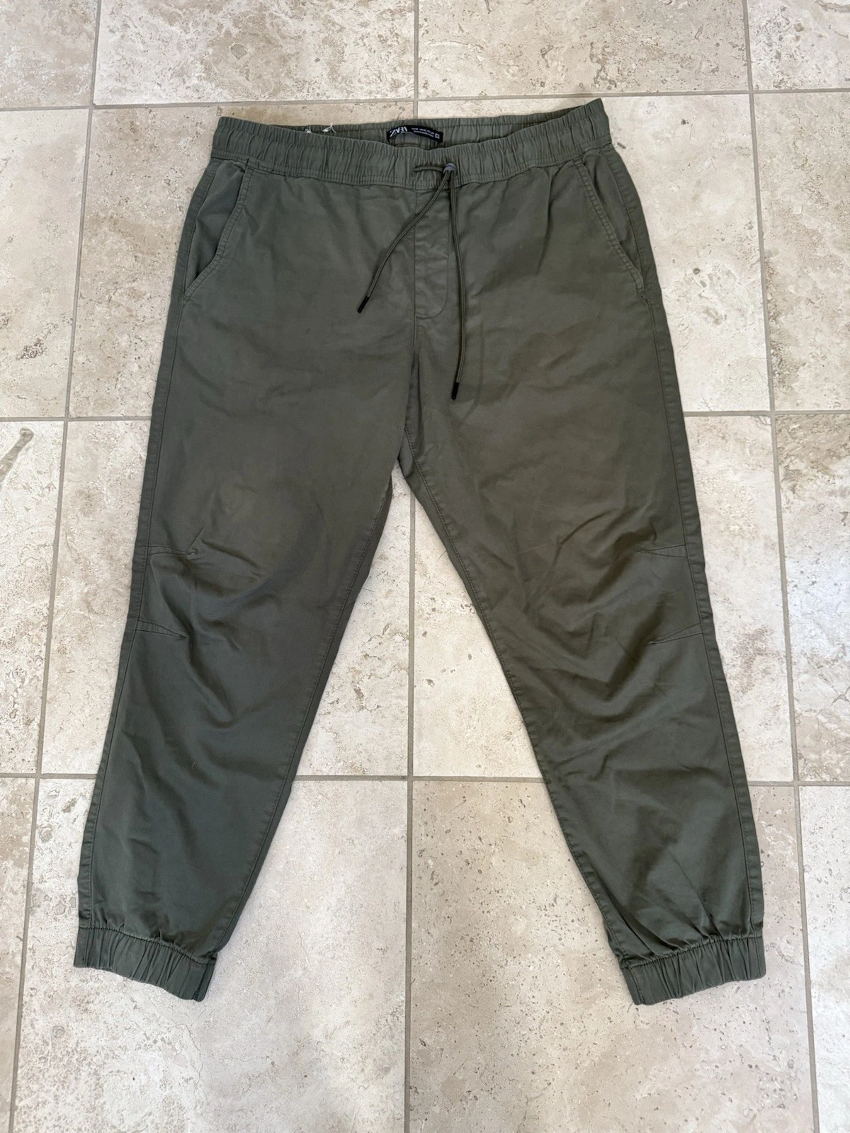 Zara Jogger Pants Drawstring Green Men’s Size 35x28 Good Condition