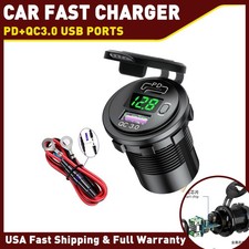 12v24v Car Lighter Cigarette Charger Qcpd3.0 Usb Adapter Socket Plug Connector 12v24v Car Lighter Cigarette Charger Qcpd3.0 Usb Adapter Socket Plug Connector
