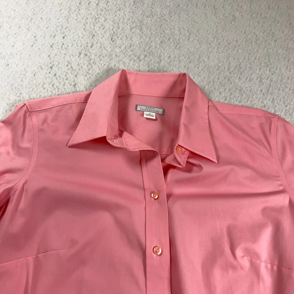 Blusa Dama Hathaway Mujer Talla M Rosa Abotonada Manga 3/4 Cuello Elastizado Nueva Sin Etiquetas Foto 2 de 4