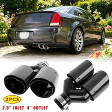 For Chrysler 300 Srt Pair 2.5 To 4 Carbon Dual Exhaust Muffler Pipe Tips