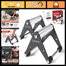 Heavy Duty Stainless Steel Push Up Bars - 660 lb Capacity, Anti-Slip Base, A-Fra