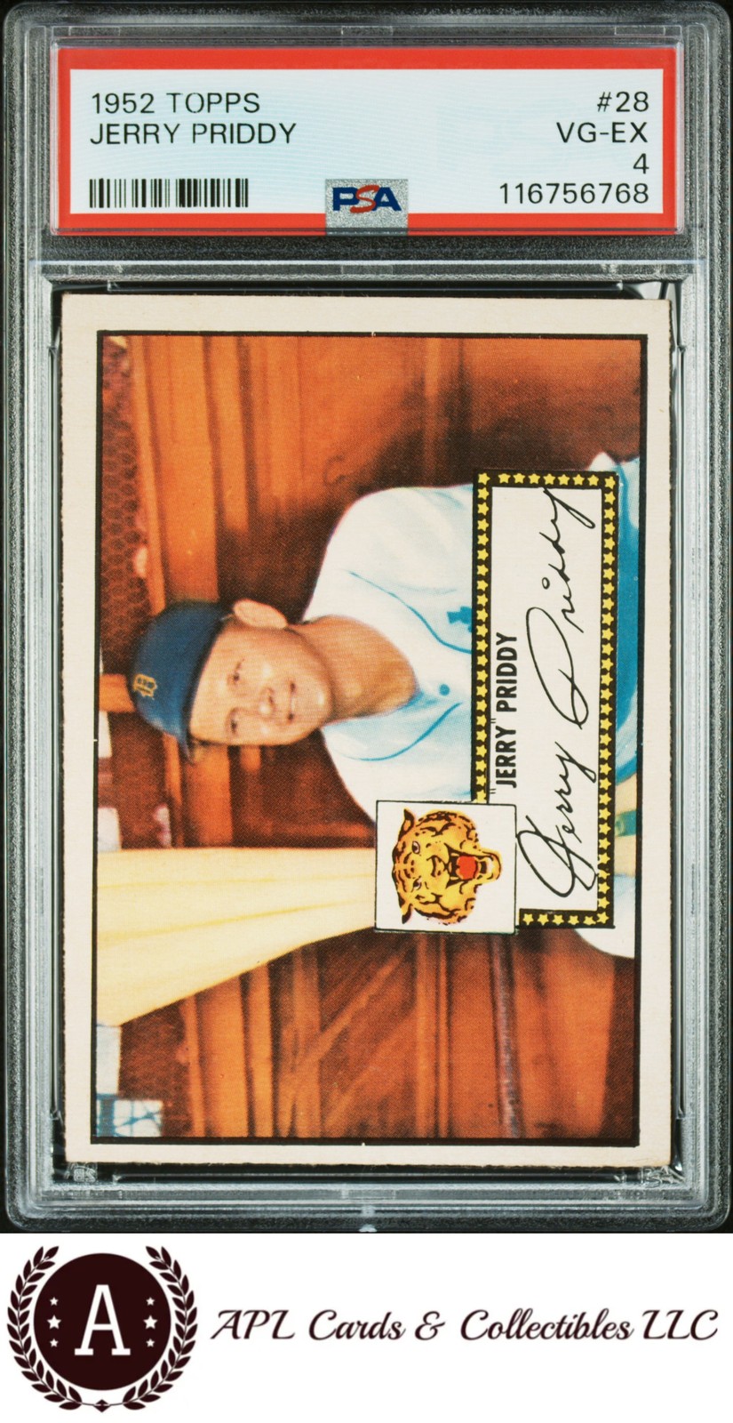 1952 Topps #28 Jerry Priddy PSA 4