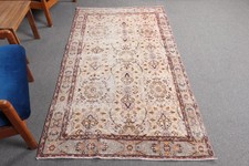 Turkish Rug, 3,7x6,5 ft Area Rug, Brown Handm...