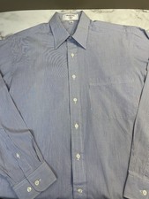 VALENTINO Blue Striped Long Sleeve Shirt Size 15.5 / 34-35 Cotton Darted Slim
