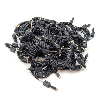 Unbranded Assorted USB-A to USB-B & HDMI Cables | Black | Lot of 22
