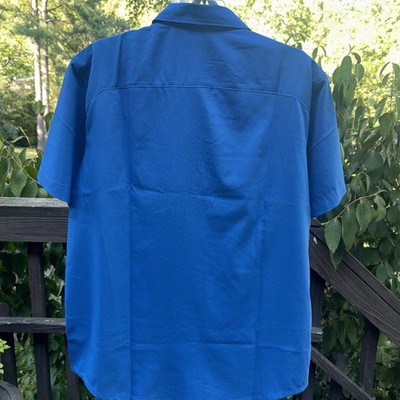 NEW! Columbia Medium M Omni-Shade Short Sleeve Shirt BLUE Outdoor