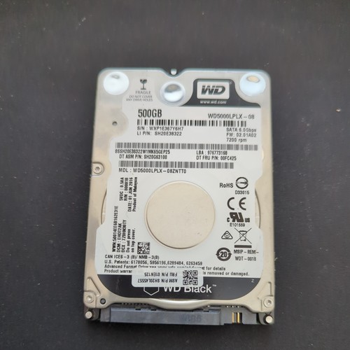 Western Digital WD5000LPLX-08ZNTT0 SATA 500GB 2,5" HDD HP 00FC425 SH20E38322