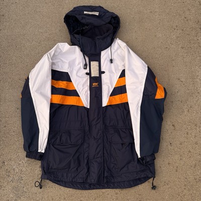 Vintage Helly Hansen Jacket Hooded Sailing Tech Twin Sails Men XXL Waterproof