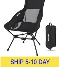 MARCHWAY Lightweight Folding High Back Camping Chair with Head Support, Stable P