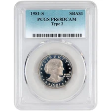 1981 S Susan B Anthony Dollar Type 2 - PCGS PR68