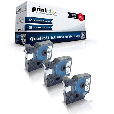 3x Premium Schriftbänder für Dymo 45013 12mm Farbband-Easy Print Serie