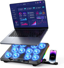 Laptop Cooling Pad with 12 Quiet Fans, Slim Portable for 12-17.3 Inch Laptop Coo