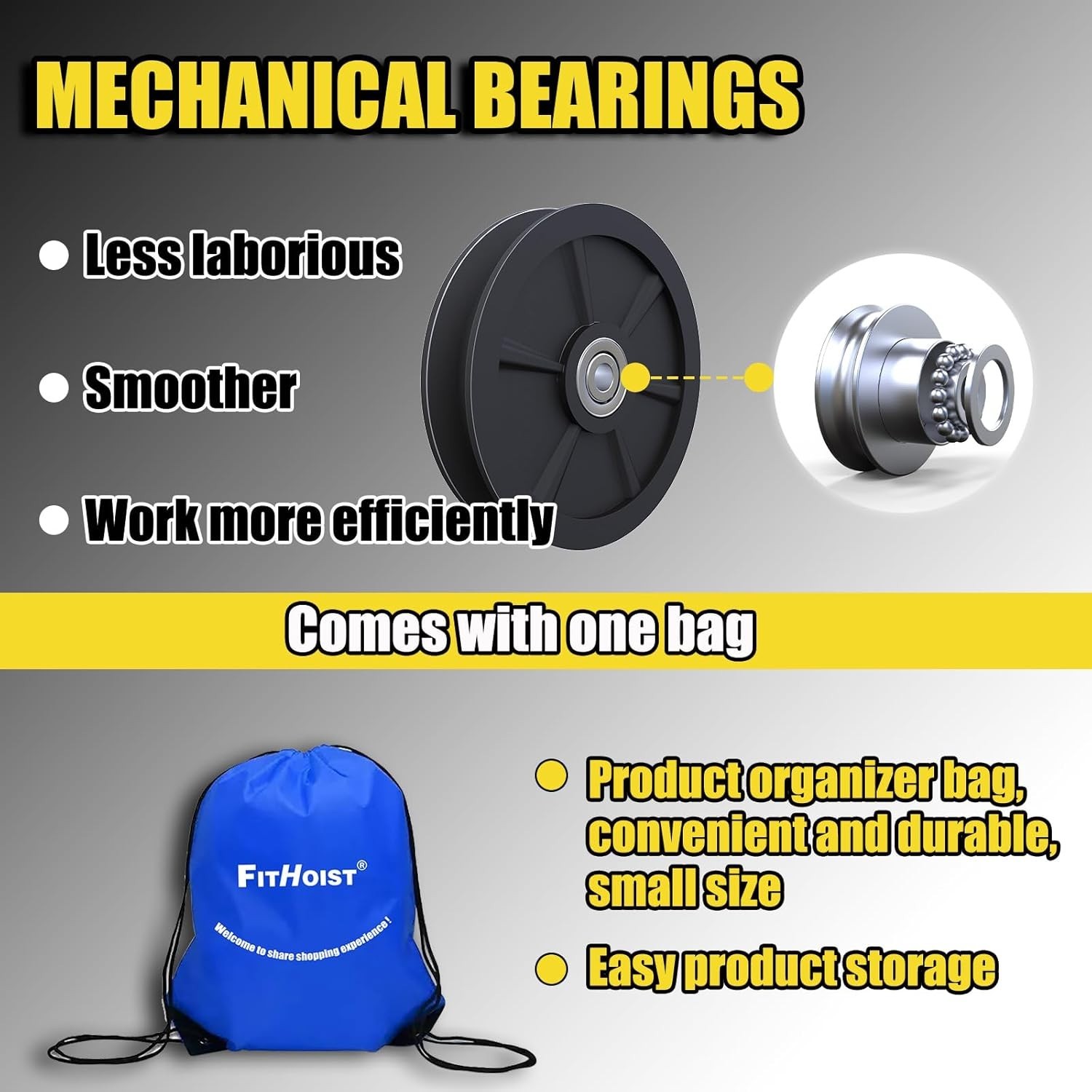 Heavy-Duty Pulley Hoist with 4400 LB Capacity & 65 Ft Rope - Durable & Efficient