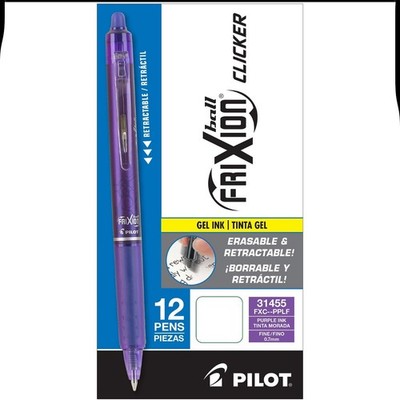 Pilot FriXion Synergy Clicker Erasable Pens 12 Pack Purple Fine Point