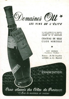 Antique Ott Côtes de Provence Magazine Issue 1954 Domains Advertising