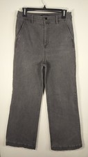 Ann Taylor Women's High Rise Gray Twill Straight Leg Stretch Trouser Pants 6P