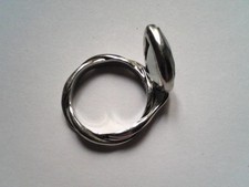 Bague En Argent Sterling 925 Avec Lézard Et Marcassites - Taille 53, Style Animalier XXe Siècle, Occasion Avec Micro-perle Manquante