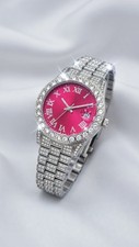 Silver Diamond Accent Luxury Womens Wristwatc...