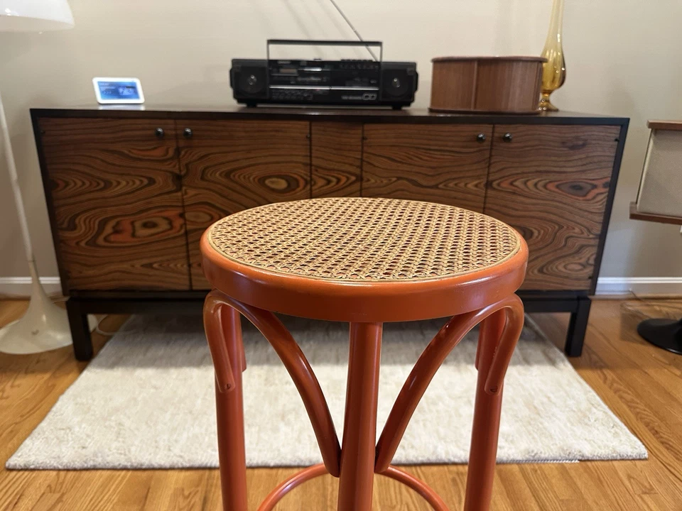 Taburete de bar de cocina alto estilo tonet naranja vintage Foto 4 de 4