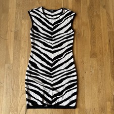 Express Dress Womens Bodycon Sleeveless Knit Animal Print Zebra Small