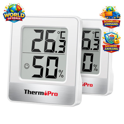 ThermoPro TP49-2 Raumthermometer mit Feuchtigkeitsmessung