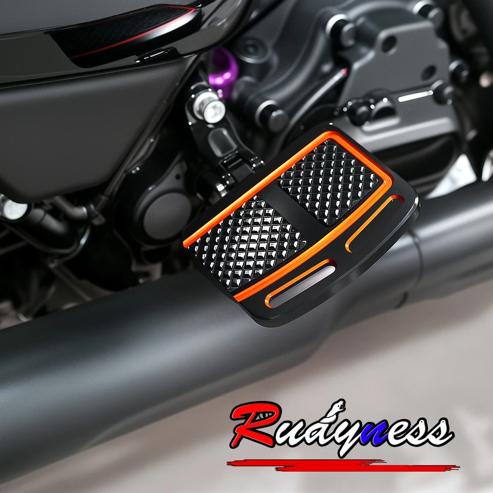 Orange Diamond Cut Mini Floorboards Foot Boards For Harley Touring Road Glide 24 Foto 2 de 4