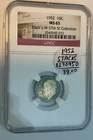 1952P NGC MS65 ROOSEVELT SILVER DIME TONING