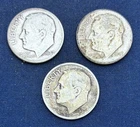 1947, 1947-D, 1947-S  Roosevelt Silver Dimes , 3 coin lot