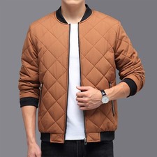 Fashion Rhombic-sewing Design Cotton Coat Winter Warm Thickened Baseball Jacket
