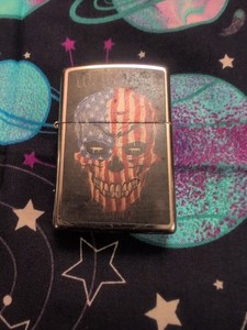 Zippo Flag Skull Zippo Lighter Red White And Blue
