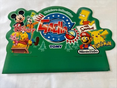 Gacha TOMY Cardboard Advertising Display Disney Nintendo Pokemon (2002) 23''x17''