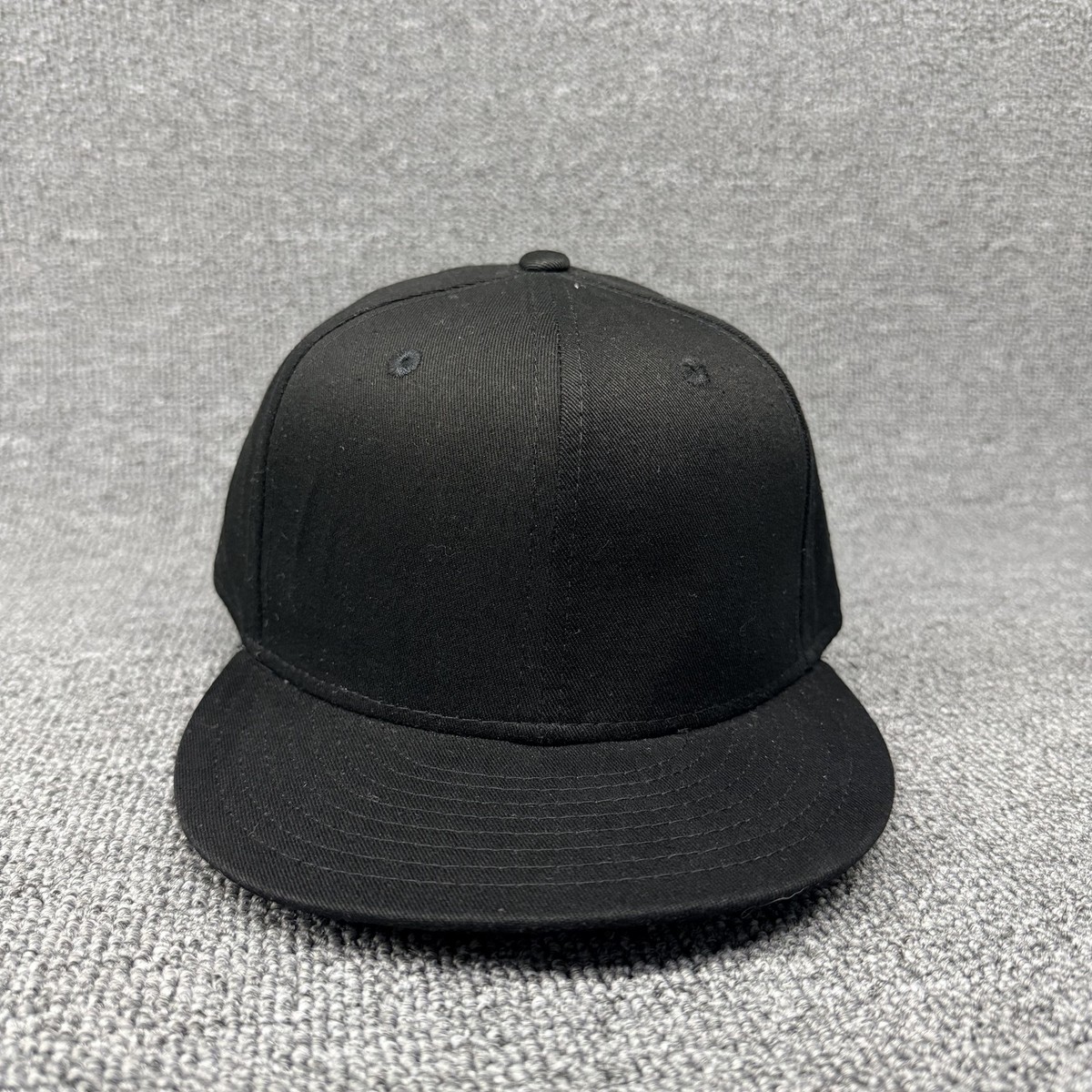 New Era 9FIFTY Blank Snapback Hat Plain Black Flat Bill Adjustable OSFM Cap