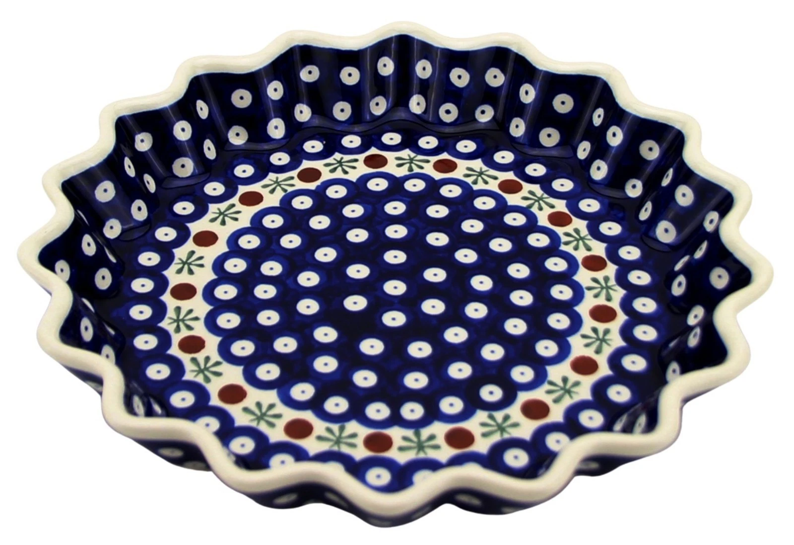 Polish Pottery Quiche Dish / Tart Pan / Pie Dish by Zaklady Boleslawiec Poland